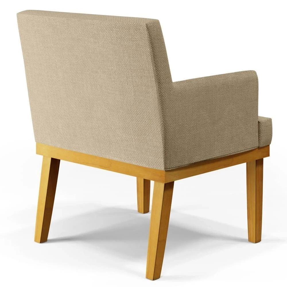 Kit 2 Poltronas Decorativas Vitória W01 Linho Bege Escuro - Mpozenato