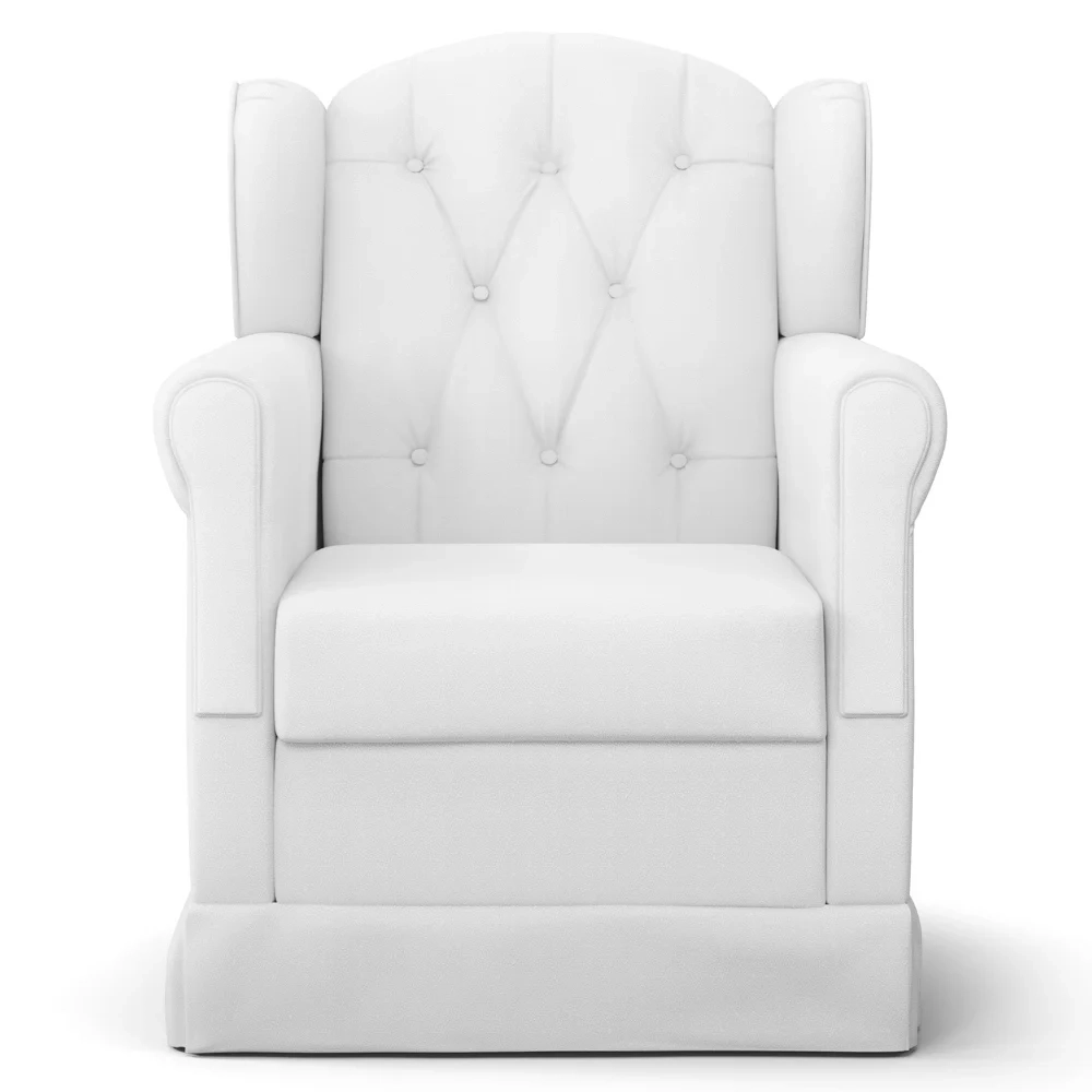 Poltrona de Amamentação Fixa Lucy Z39 Sintético Branco - Mpozenato