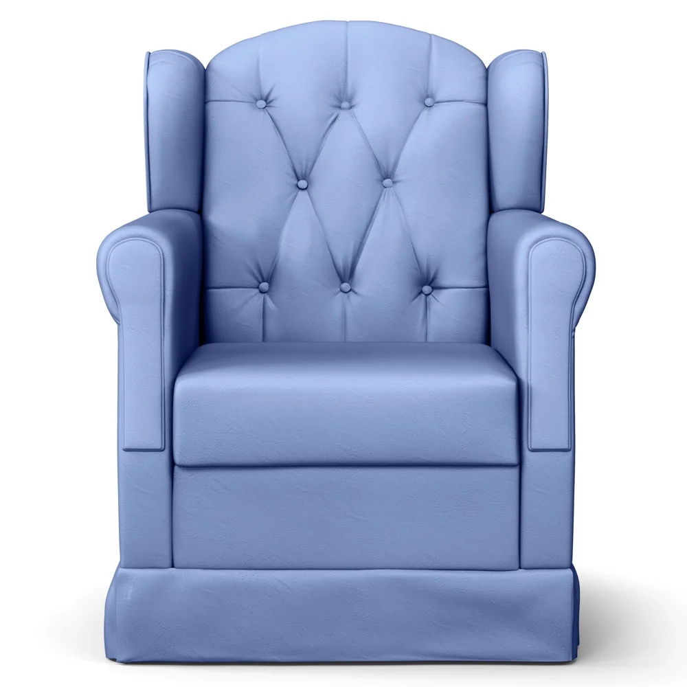 Poltrona de Amamentação Fixa Lucy Z39 Sintético Azul - Mpozenato