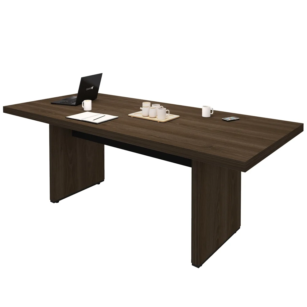 Mesa de Reunião 204cm Tamburato Executiva A06 Marrom/Preto - Mpozenato