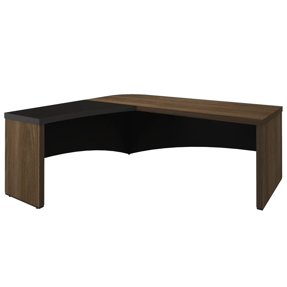 Mesa Escritório em L 200cm Lado Esquerdo A06 Marrom/Preto - Mpozenato