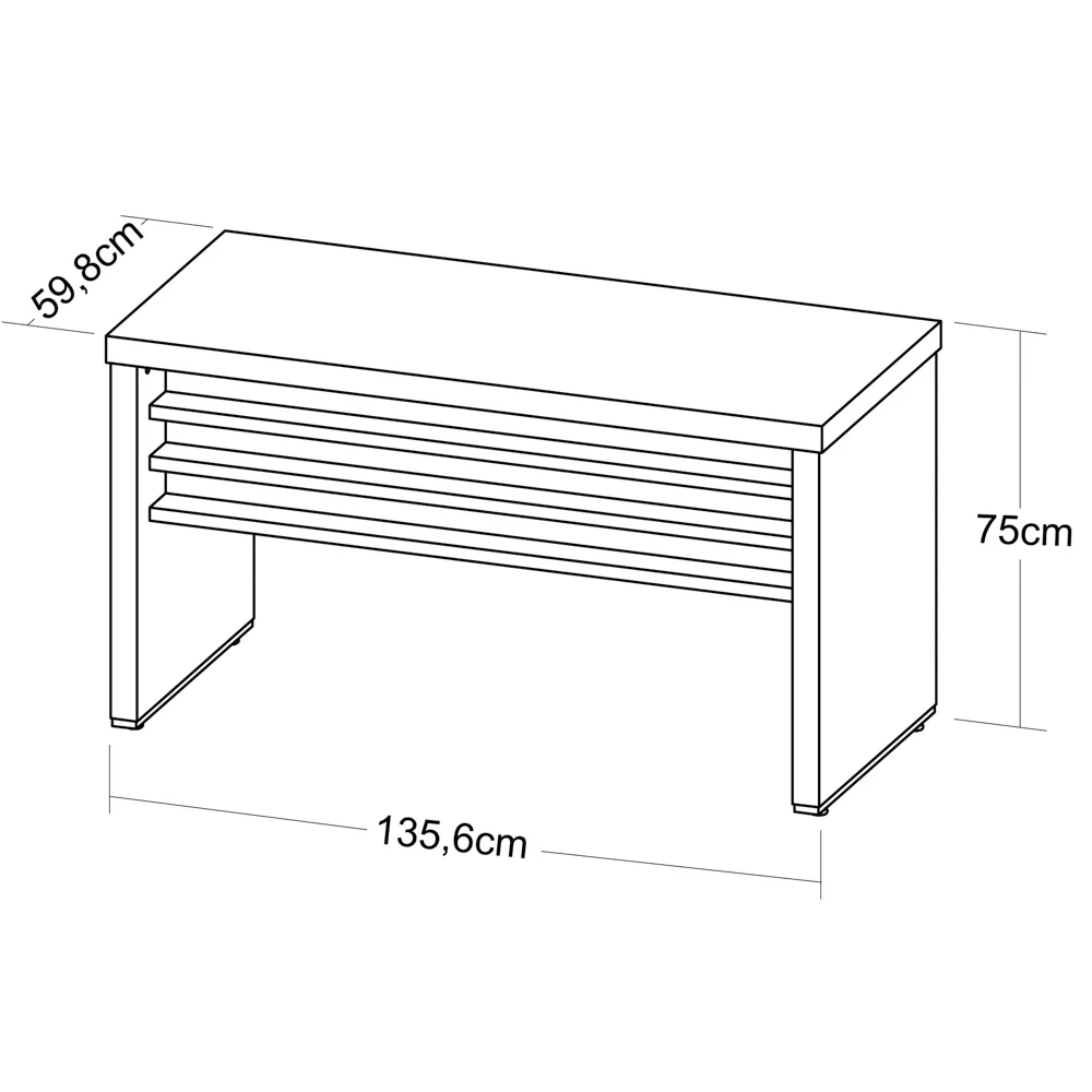 Mesa para Escritório 135cm Tamburato A06 Marrom/Preto - Mpozenato