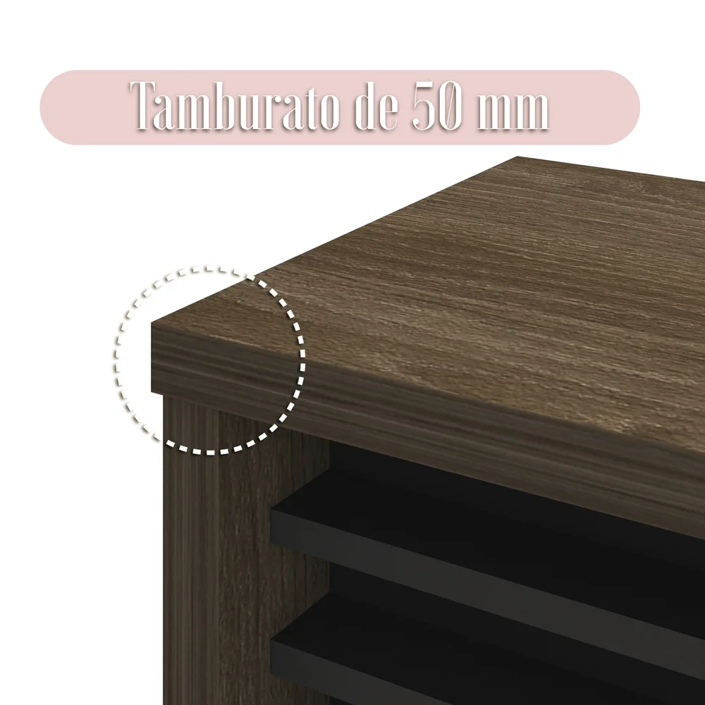 Mesa para Escritório 135cm Tamburato A06 Marrom/Preto - Mpozenato