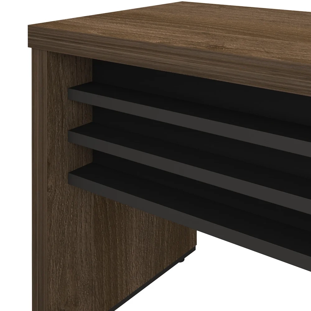 Mesa para Escritório 135cm Tamburato A06 Marrom/Preto - Mpozenato