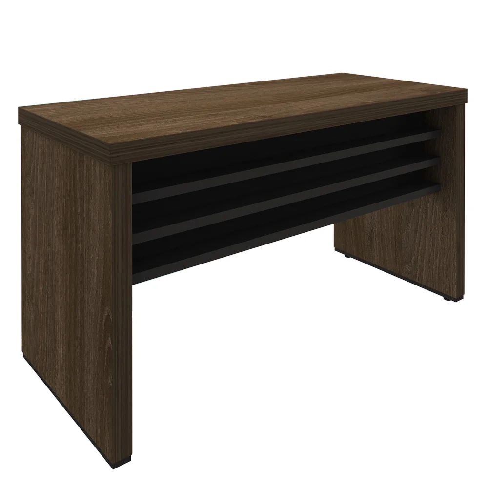 Mesa para Escritório 135cm Tamburato A06 Marrom/Preto - Mpozenato
