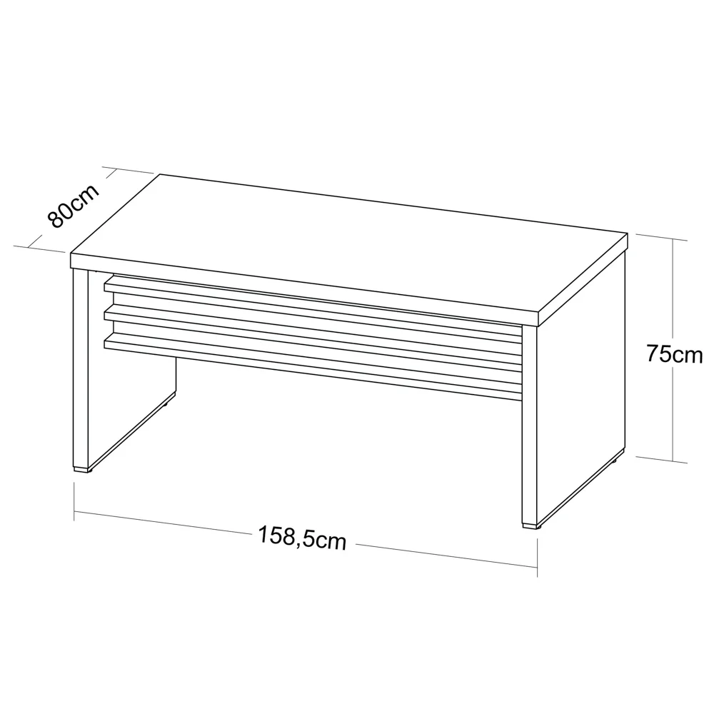 Mesa para Escritório 158cm Tamburato Executiva A06 Marrom/Preto - Mpozenato