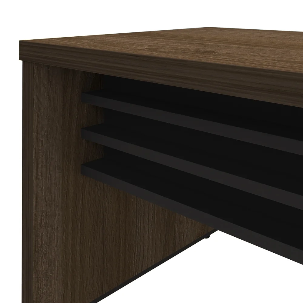 Mesa para Escritório 158cm Tamburato Executiva A06 Marrom/Preto - Mpozenato