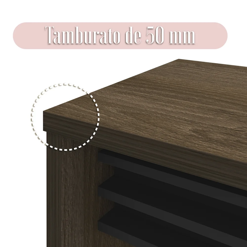 Mesa para Escritório 158cm Tamburato Executiva A06 Marrom/Preto - Mpozenato