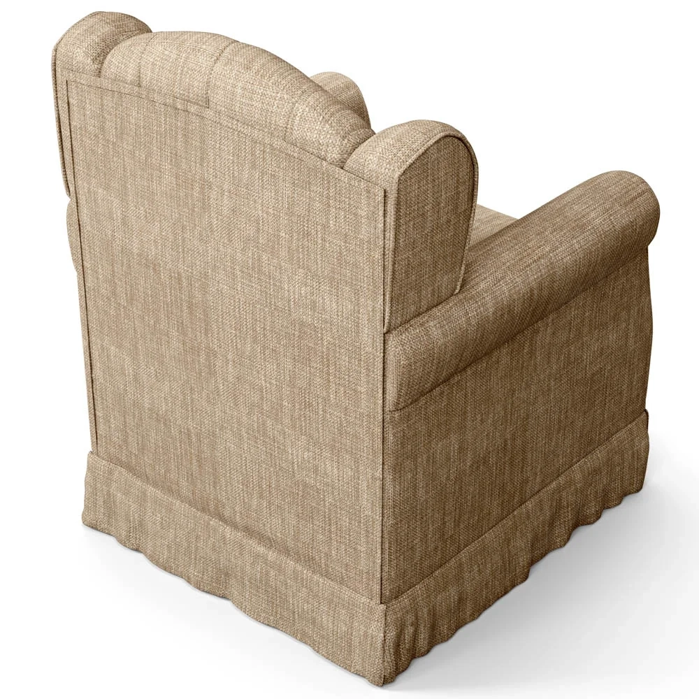 Poltrona de Amamentação Fixa com Puff Lucy Z39 Linho Bege Escuro - Mpozenato