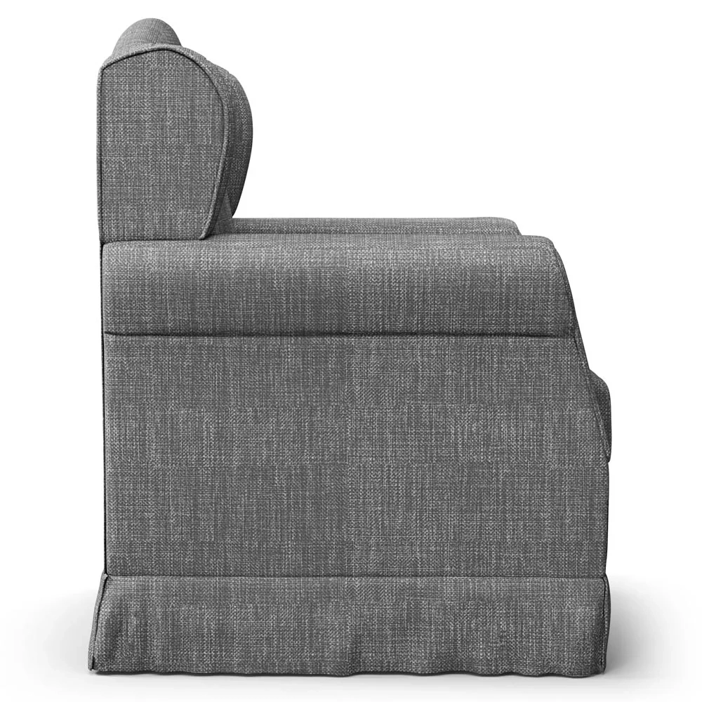 Poltrona de Amamentação Fixa com Puff Lucy Z39 Linho Cinza Escuro - Mpozenato