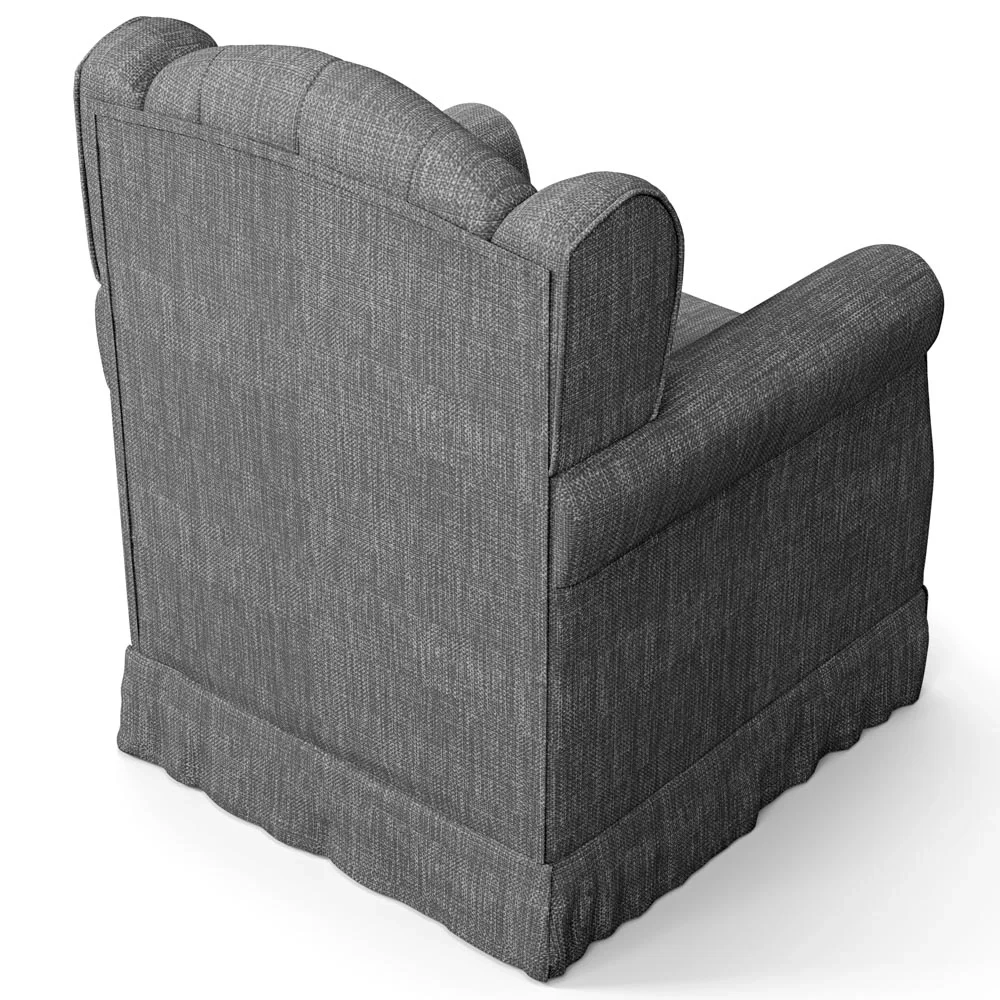 Poltrona de Amamentação Fixa com Puff Lucy Z39 Linho Cinza Escuro - Mpozenato