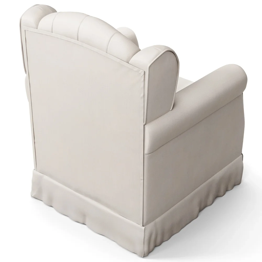 Poltrona de Amamentação Fixa com Puff Lucy Z39 Suede Bege - Mpozenato