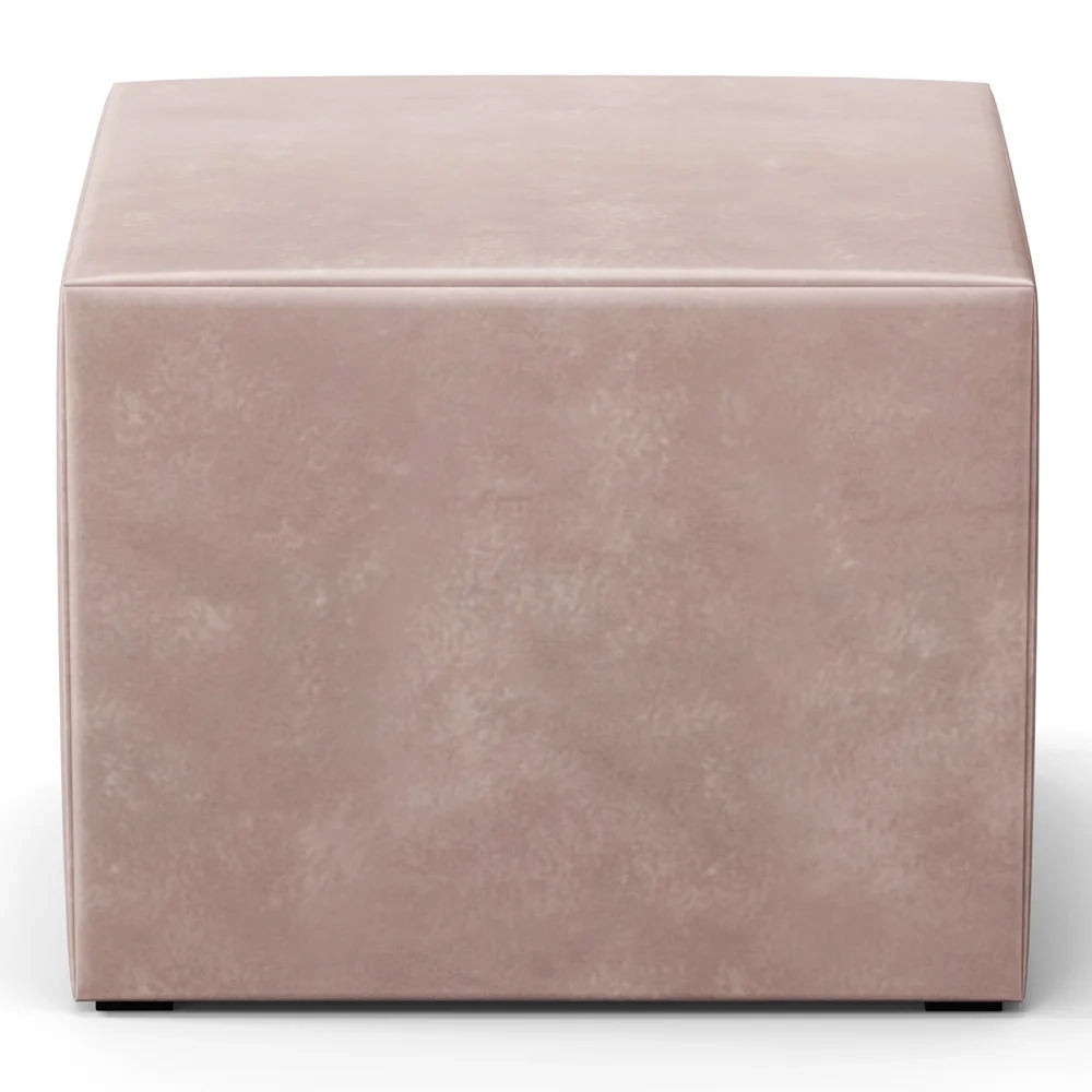 Poltrona de Amamentação Fixa com Puff Lucy Z39 Veludo Rosê - Mpozenato