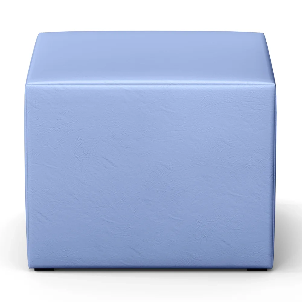 Poltrona Amamentação Base Madeira Balanço e Puff Lucy Z39 Sintético Azul - Mpozenato