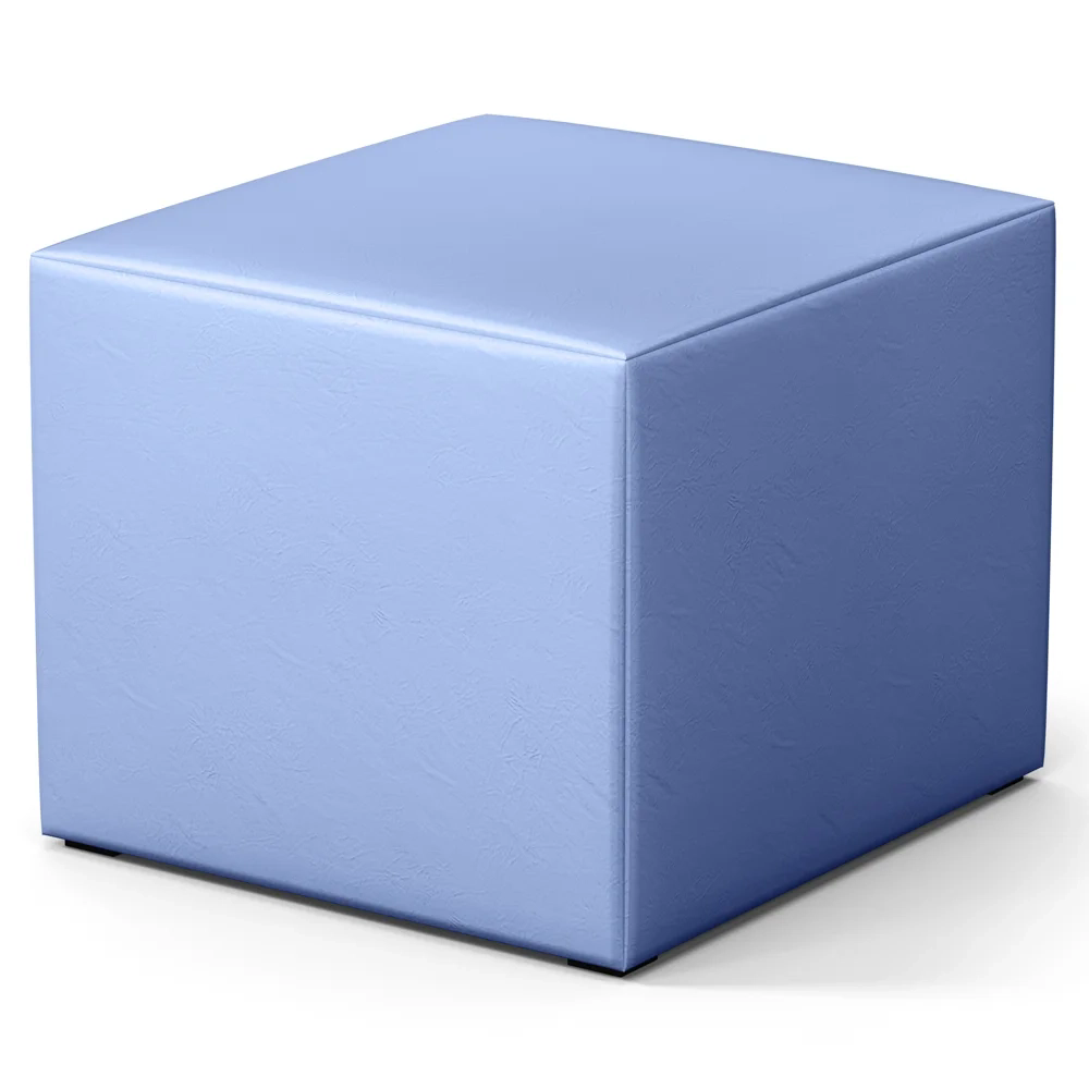 Poltrona Amamentação Base Madeira Balanço e Puff Lucy Z39 Sintético Azul - Mpozenato