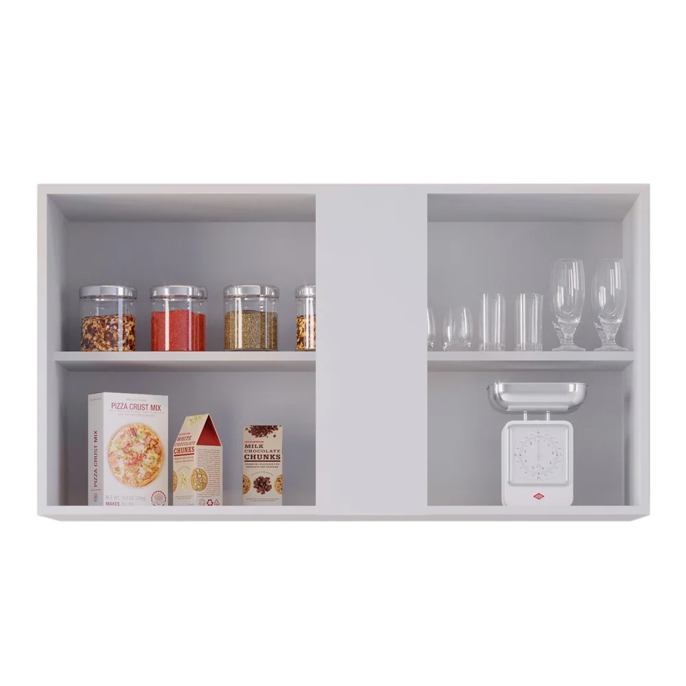 Armário Aéreo Indiana e Balcão Gabinete 100cm com Pia Inox Luziania Branco - Lumil