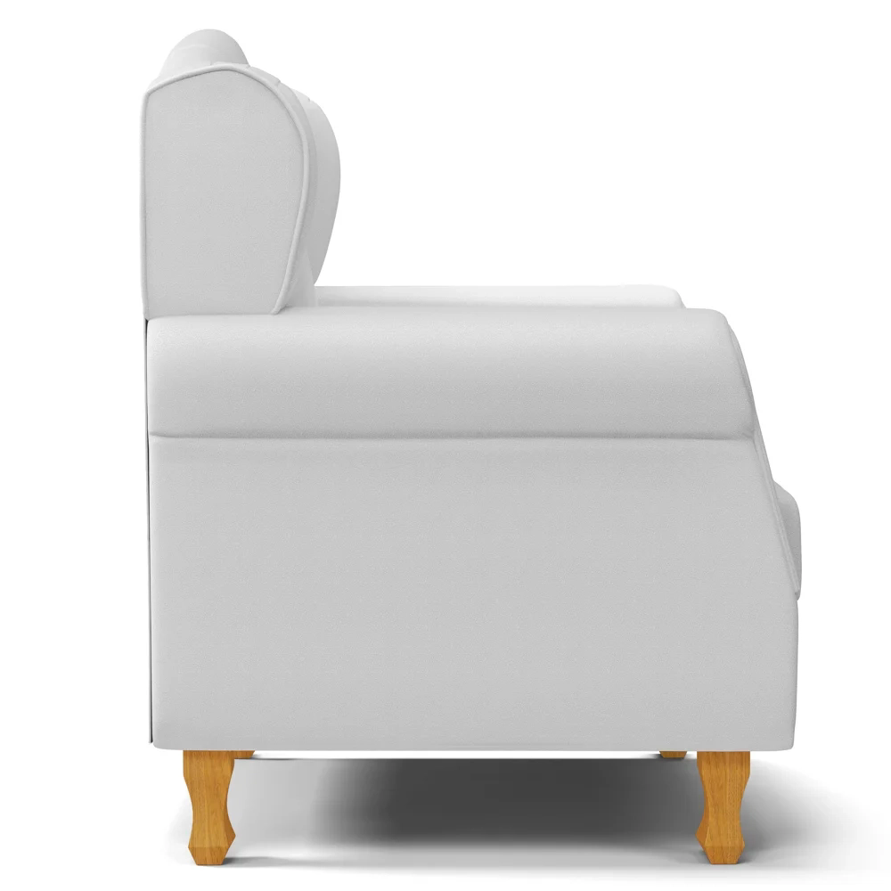 Poltrona de Amamentação com Pés de Madeira Lucy Z39 Sintético Branco - Mpozenato