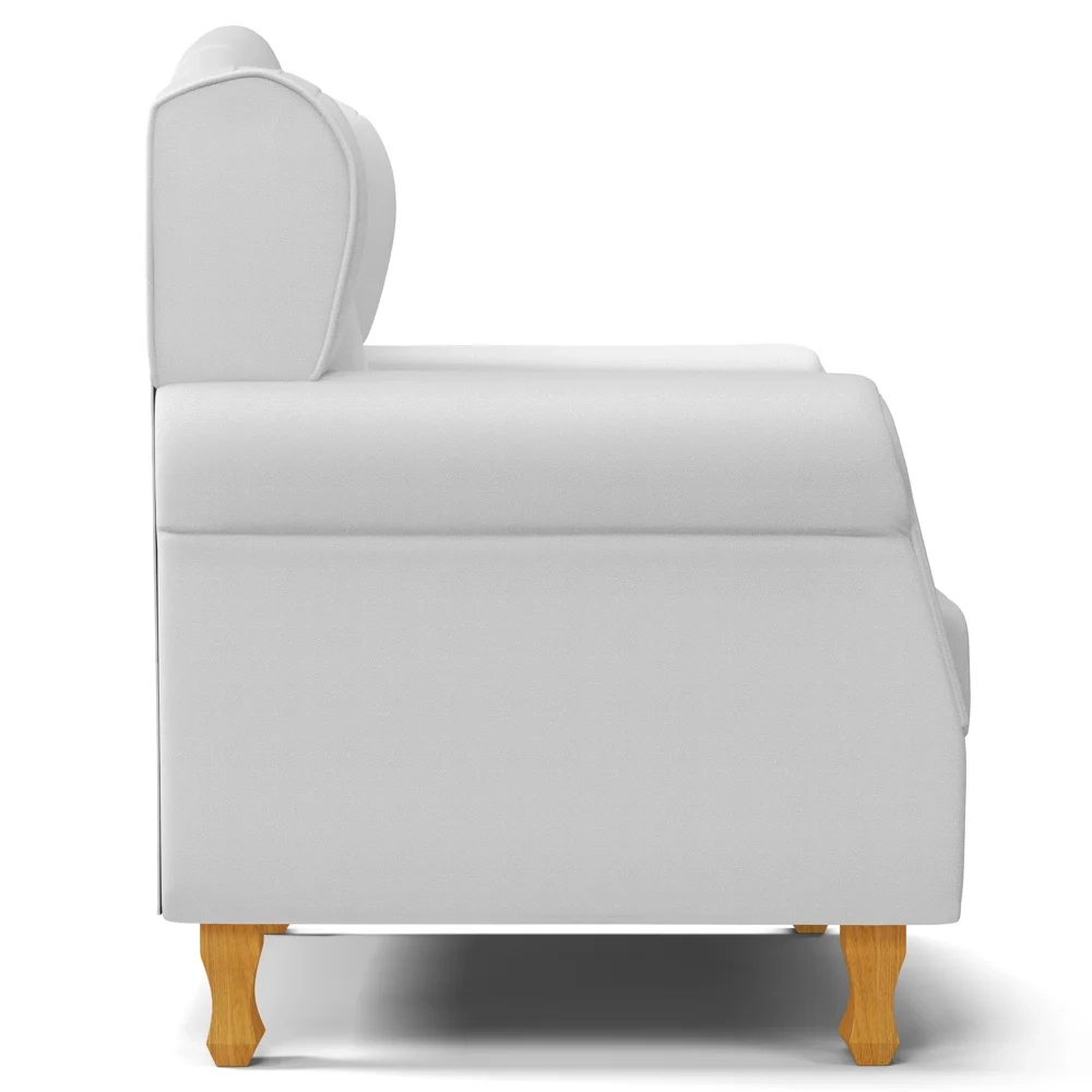 Kit 02 Poltronas de Amamentação Pés Madeira Lucy Z39 Sintético Branco - Mpozenato