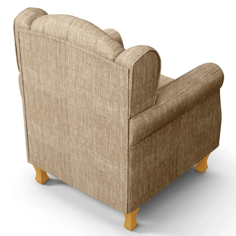 Kit 02 Poltronas de Amamentação Pés Madeira Lucy Z39 Linho Bege Escuro - Mpozenato