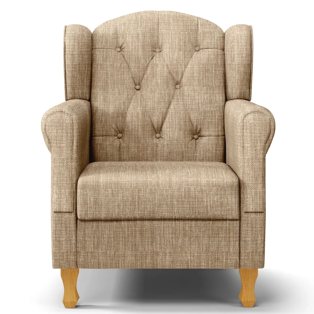 Kit 02 Poltronas de Amamentação Pés Madeira Lucy Z39 Linho Bege Escuro - Mpozenato