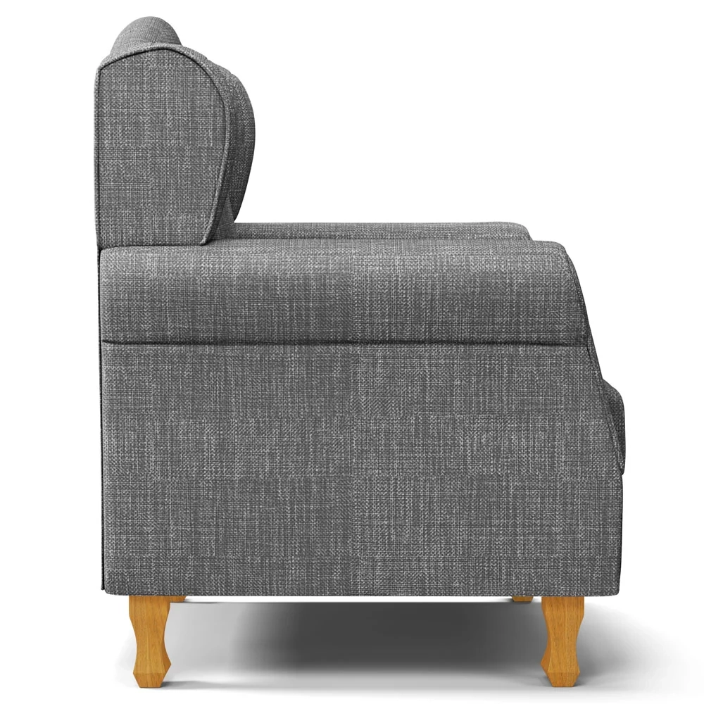 Kit 02 Poltronas de Amamentação Pés Madeira Lucy Z39 Linho Cinza Escuro - Mpozenato