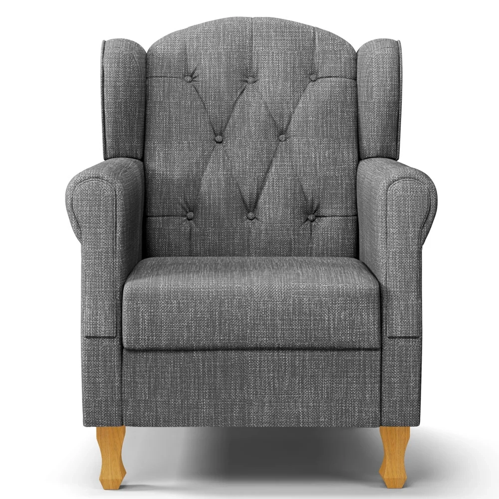 Kit 02 Poltronas de Amamentação Pés Madeira Lucy Z39 Linho Cinza Escuro - Mpozenato