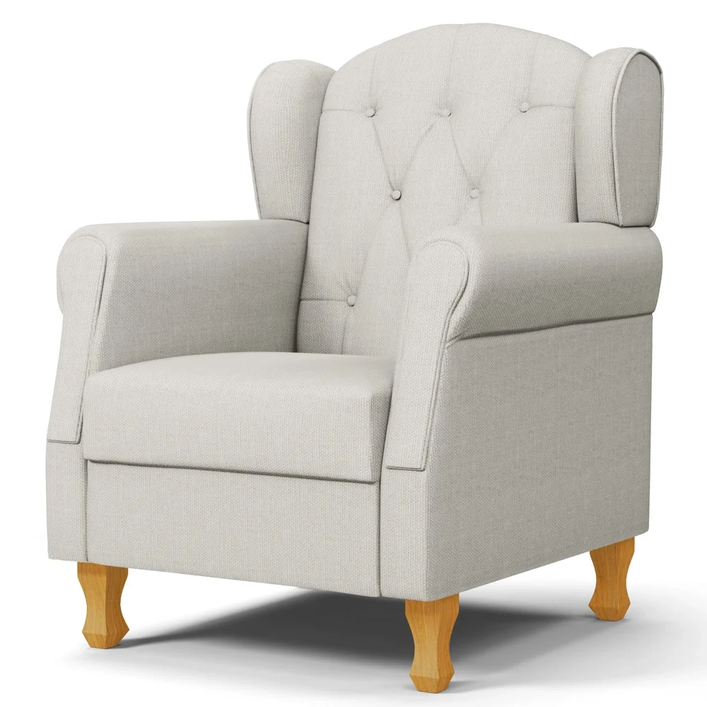 Kit 02 Poltronas de Amamentação Pés Madeira Lucy Z39 Linho Off White - Mpozenato