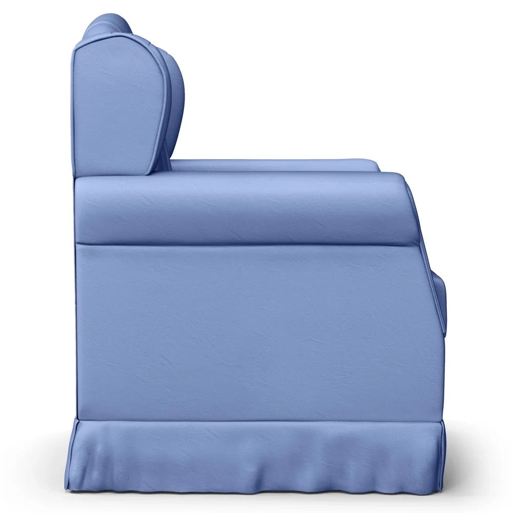 Poltrona de Amamentação Balanço e Puff Lucy Z39 Sintético Azul - Mpozenato