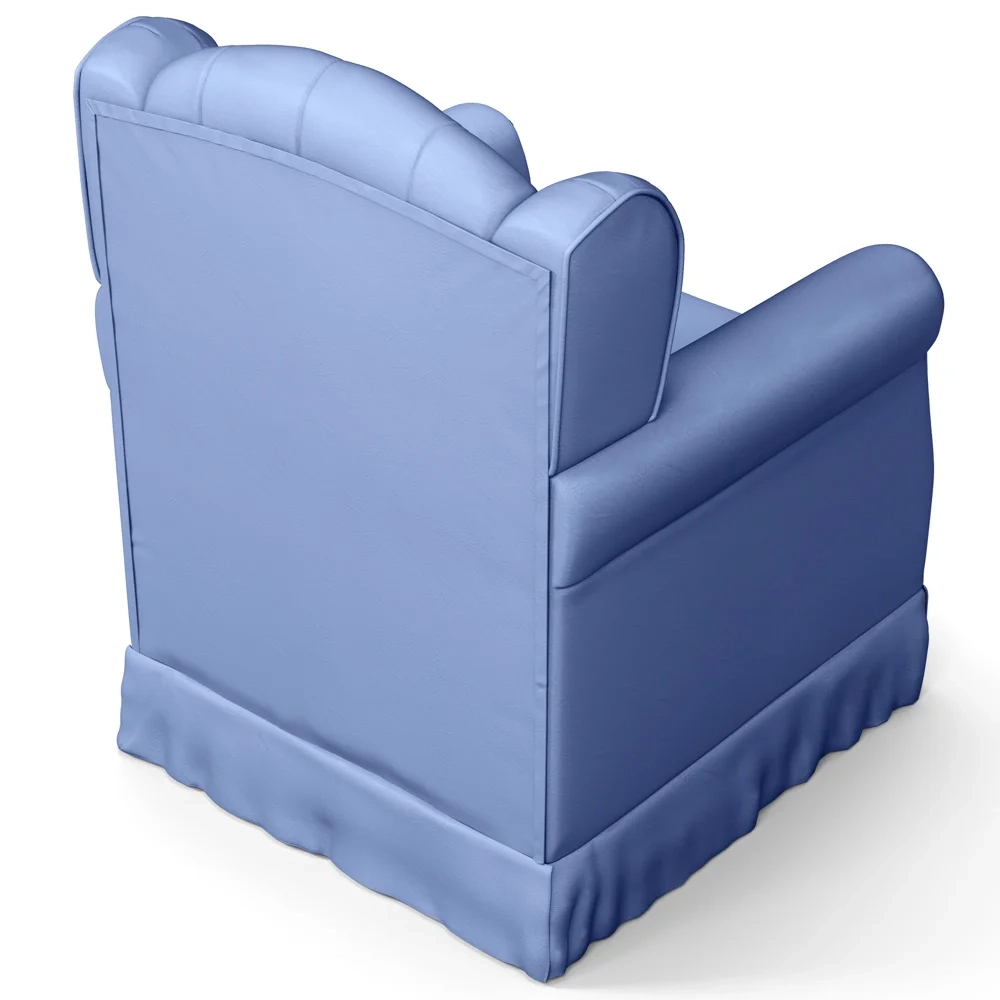 Poltrona de Amamentação Balanço e Puff Lucy Z39 Sintético Azul - Mpozenato