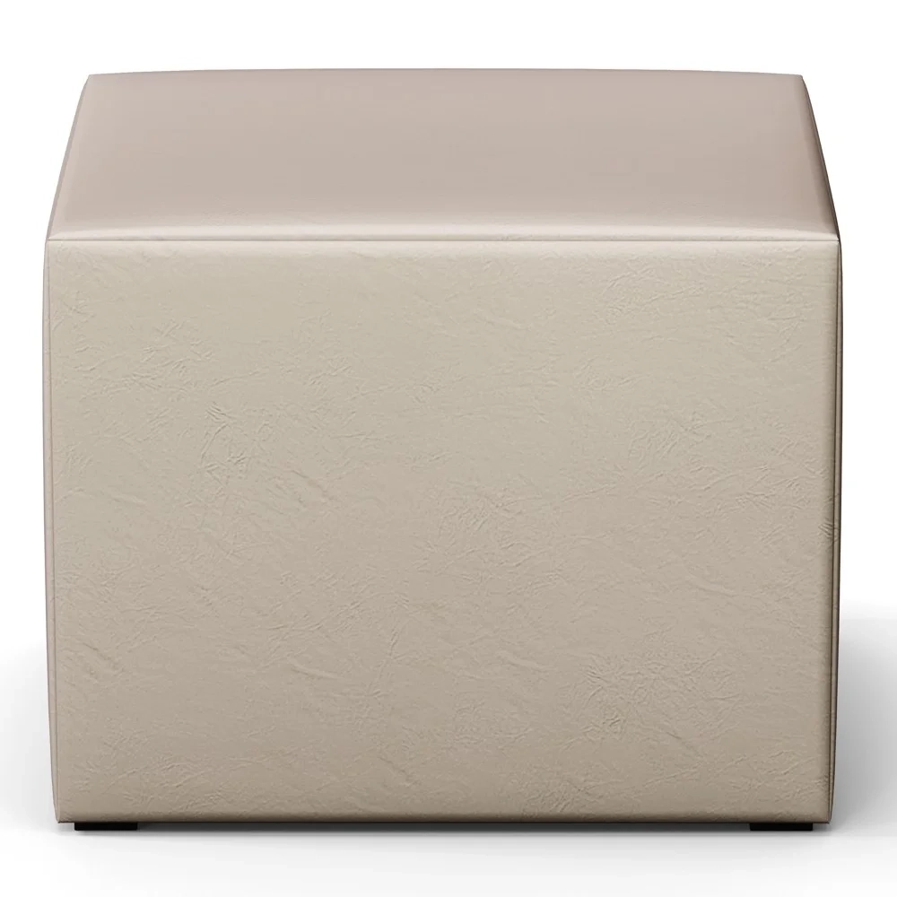 Poltrona de Amamentação Pés Madeira e Puff Lucy Z39 Sintético Bege - Mpozenato