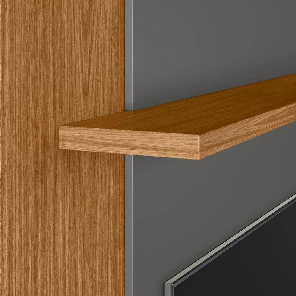 Prateleira Decorativa Multiuso 218cm 1 Peça Prime L06 Nature Fosco - Mpozenato