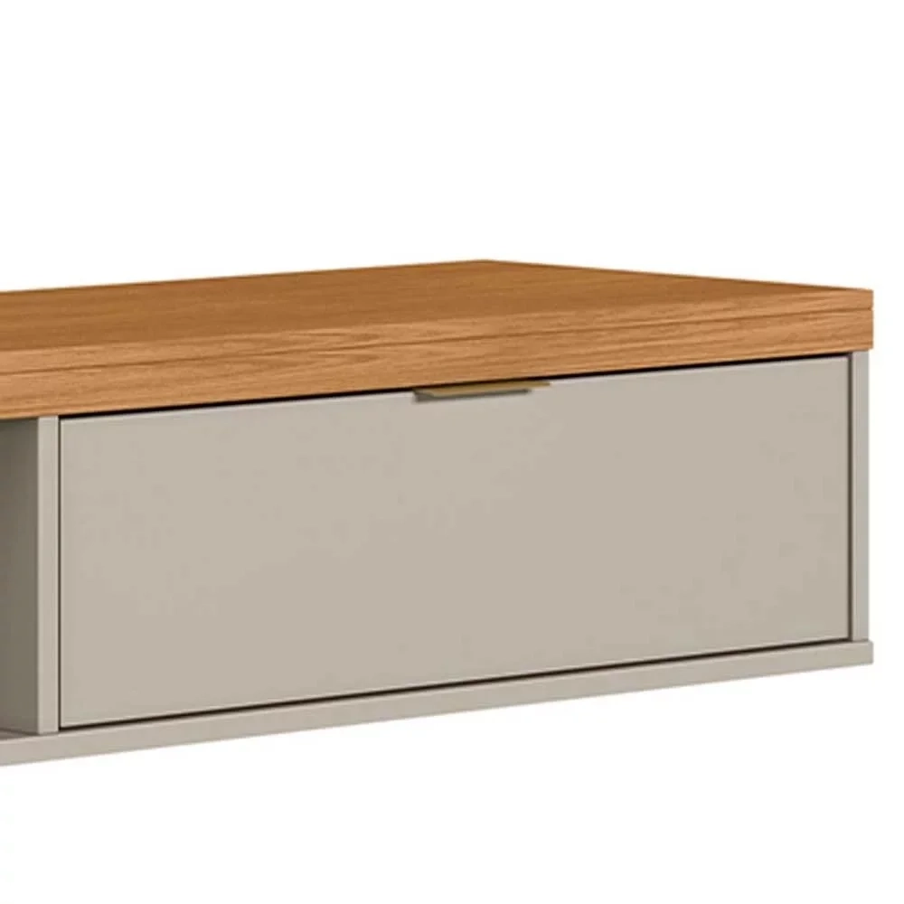 Bancada Suspensa Rack para Sala 136cm Prime L06 Nature/Off White - Mpozenato