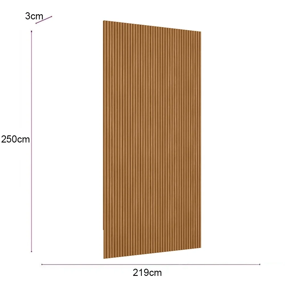 Painel Ripado Decorativo Sala Quarto 219x250cm Prime Plus L06 Nature Fosco - Mpozenato