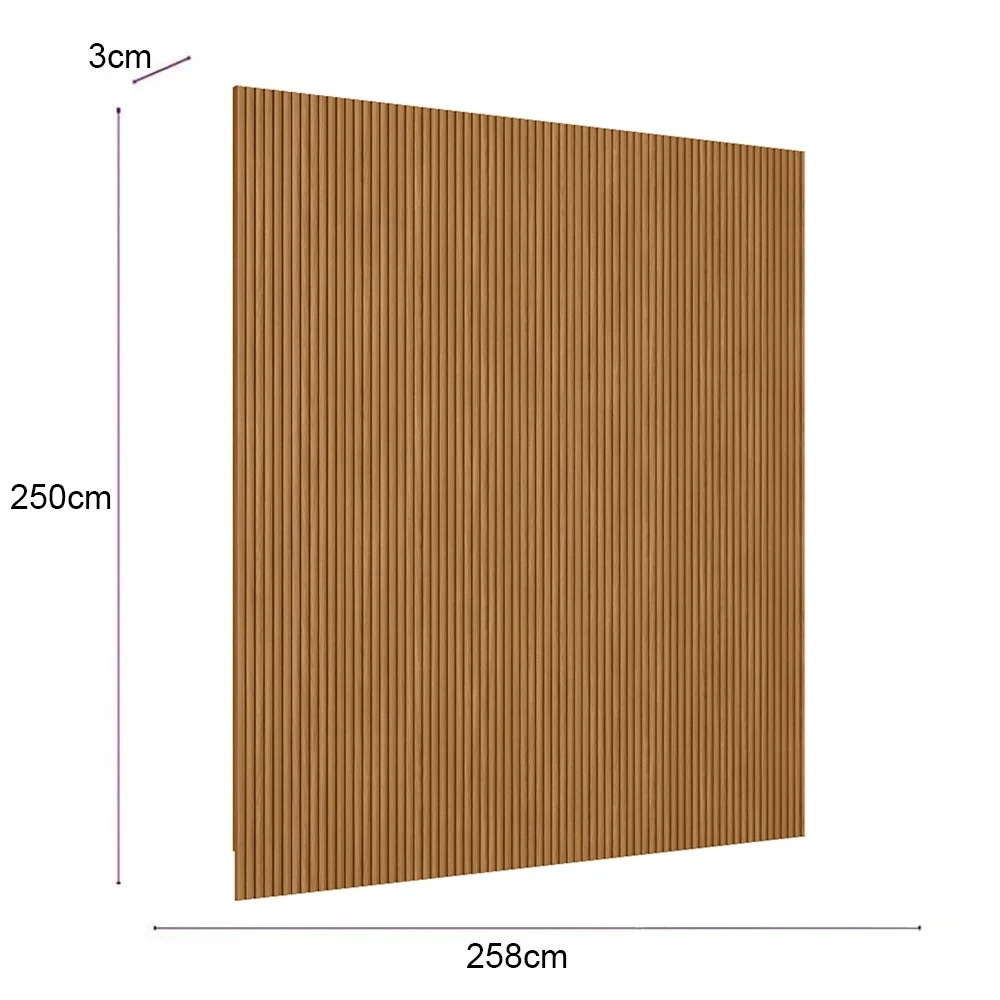 Painel Ripado Decorativo Sala Quarto 258x250cm Prime Plus L06 Nature Fosco - Mpozenato