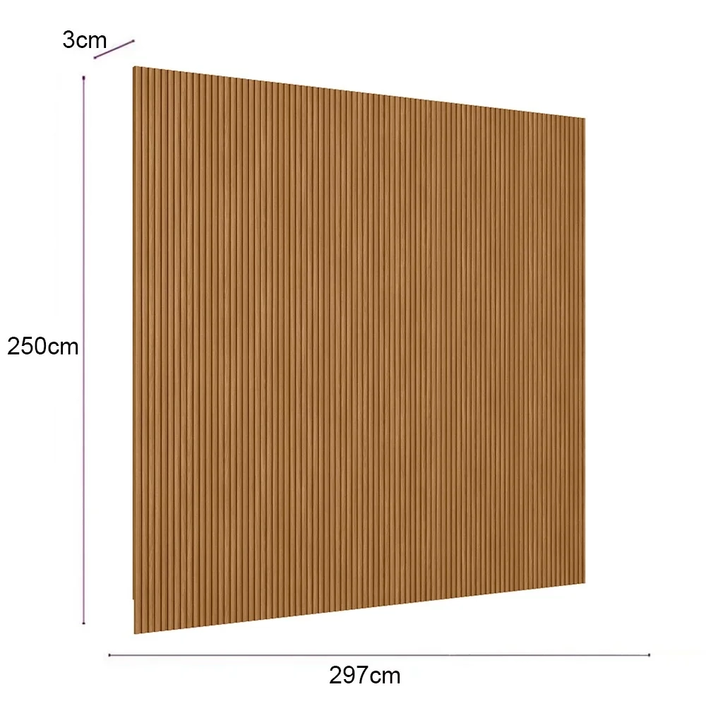 Painel Ripado Decorativo Sala Quarto 297x250cm Prime L06 Nature Fosco - Mpozenato