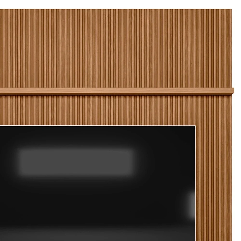 Painel Ripado para TV 75 Pol. com Bancada 219cm Prime Plus L06 Nature/Off White - Mpozenato