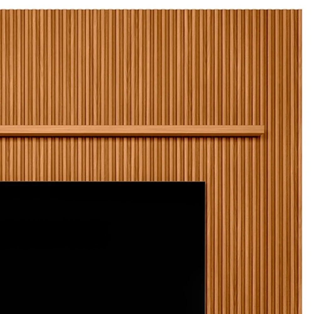 Painel Ripado para TV 75 Pol. com Bancada 258cm Prime Plus L06 Nature/Off White - Mpozenato