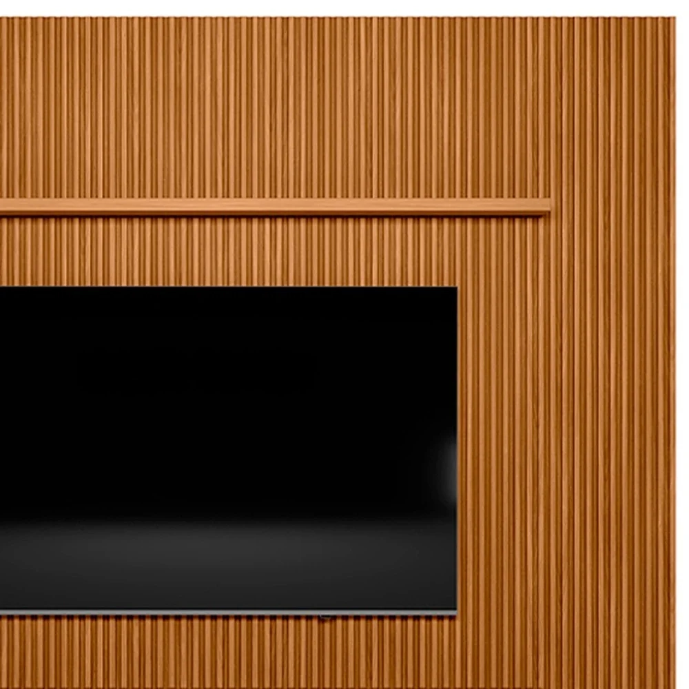Painel Ripado para TV 75 Pol. com Bancada 297cm Prime Plus L06 Nature/Off White - Mpozenato