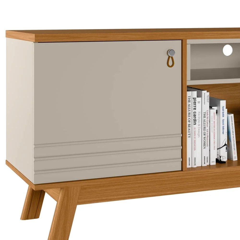 Rack para Sala TV até 75 Pol. 180cm Color L06 Nature/Off White - Mpozenato