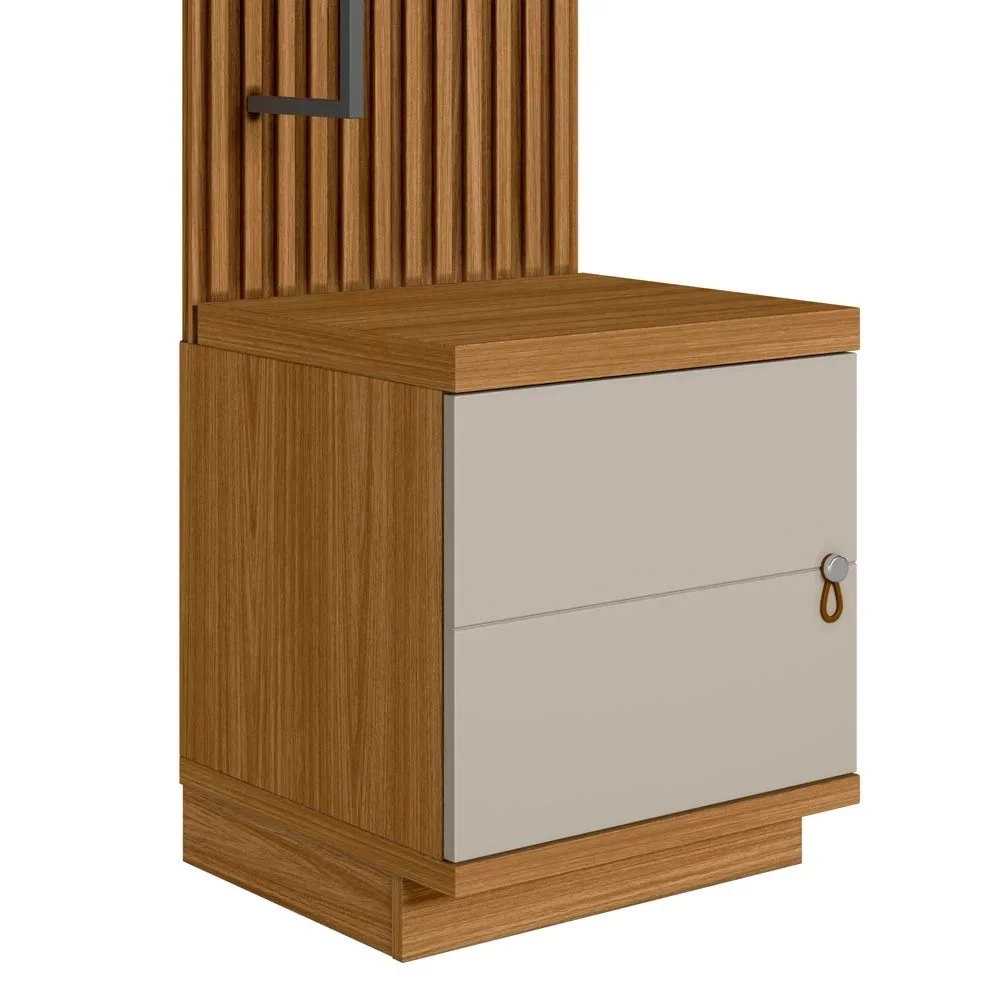 Painel Ripado com Mesa de Apoio Industrial 1 Módulo 44cm Golden L06 Nature/Off White - Mpozenato