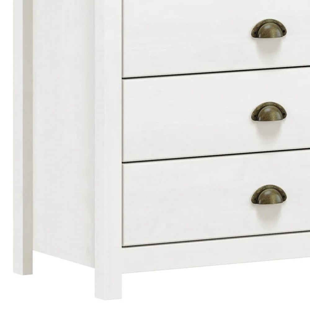 Cômoda para Quarto 4 Gavetas Estilo Americano 80cm Lázio F07 Branco/Carvalho - Mpozenato