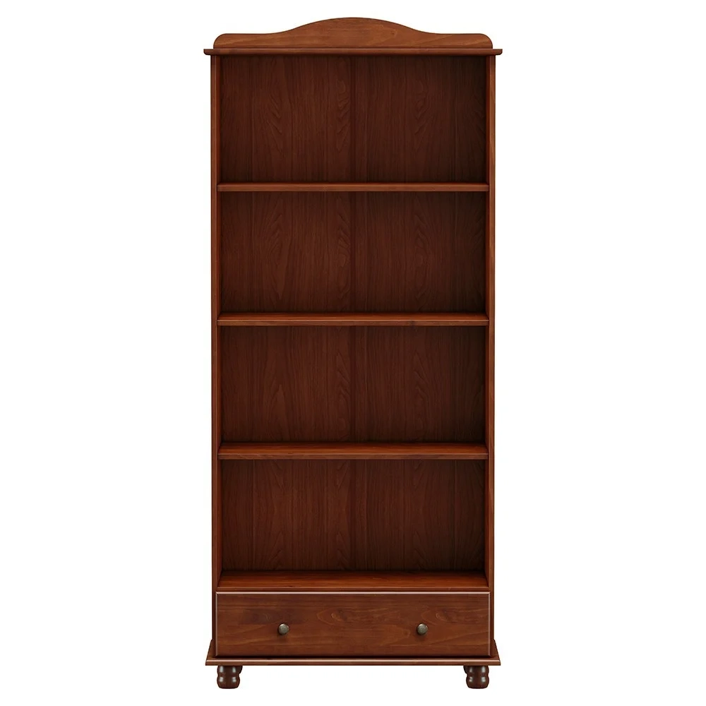 Cristaleira de Madeira 2 Portas de Vidro 1 Gaveta Rubia F07 Café - Mpozenato