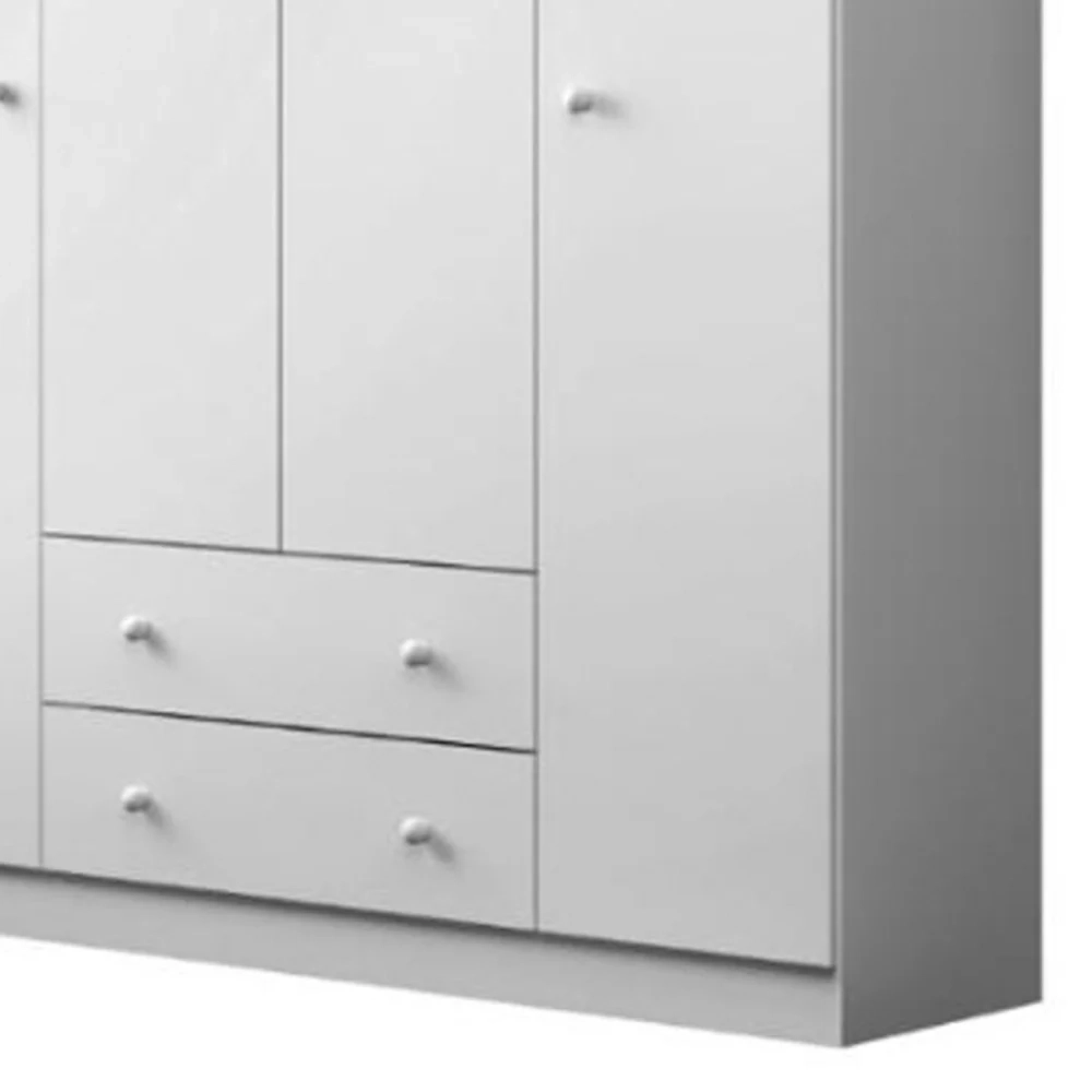 Guarda Roupa Infantil 4 Portas 2 Gavetas Ellie Z39 Branco - Mpozenato