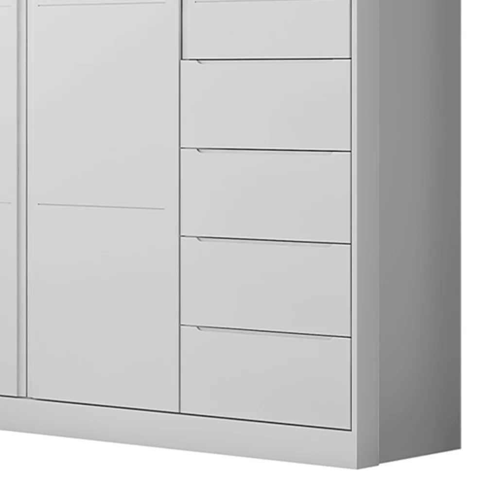 Guarda Roupa Infantil 3 Portas 4 Gavetas Lilly Z39 Branco - Mpozenato