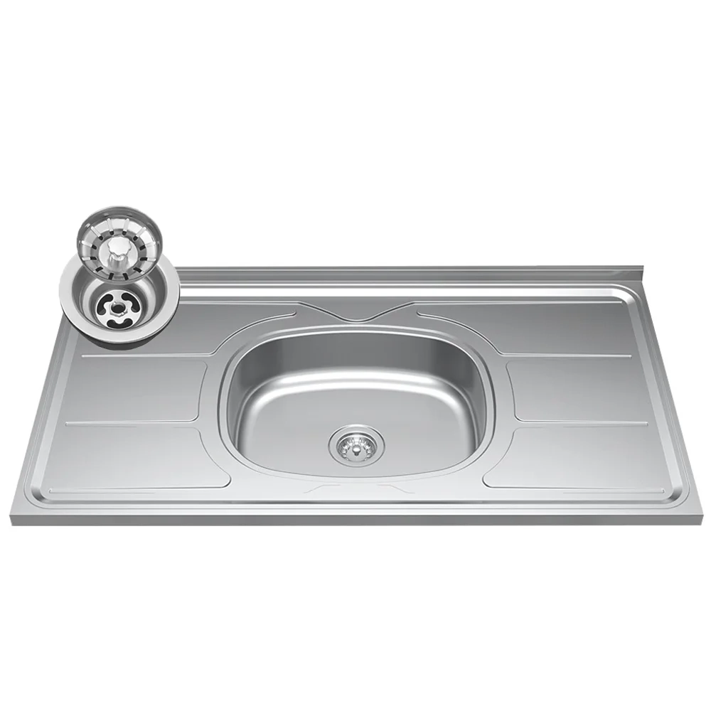 Armário Aéreo Indiana e Balcão Gabinete 100cm com Pia Inox Luziania Branco/Preto - Lumil