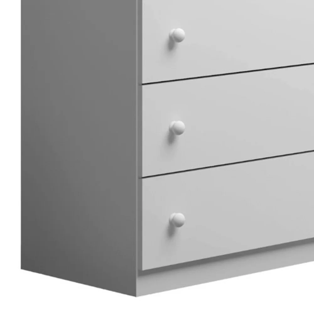 Jogo de Quarto Infantil Guarda Roupa e Cômoda Ellie Z39 Branco - Mpozenato