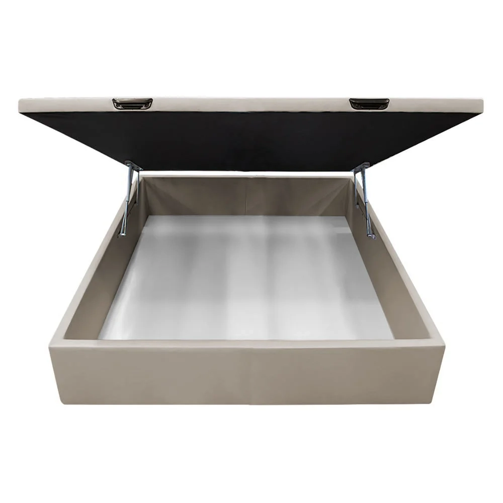 Base Box Baú para Cama Casal 138x188cm Liz S05 Sintético Bege - Mpozenato