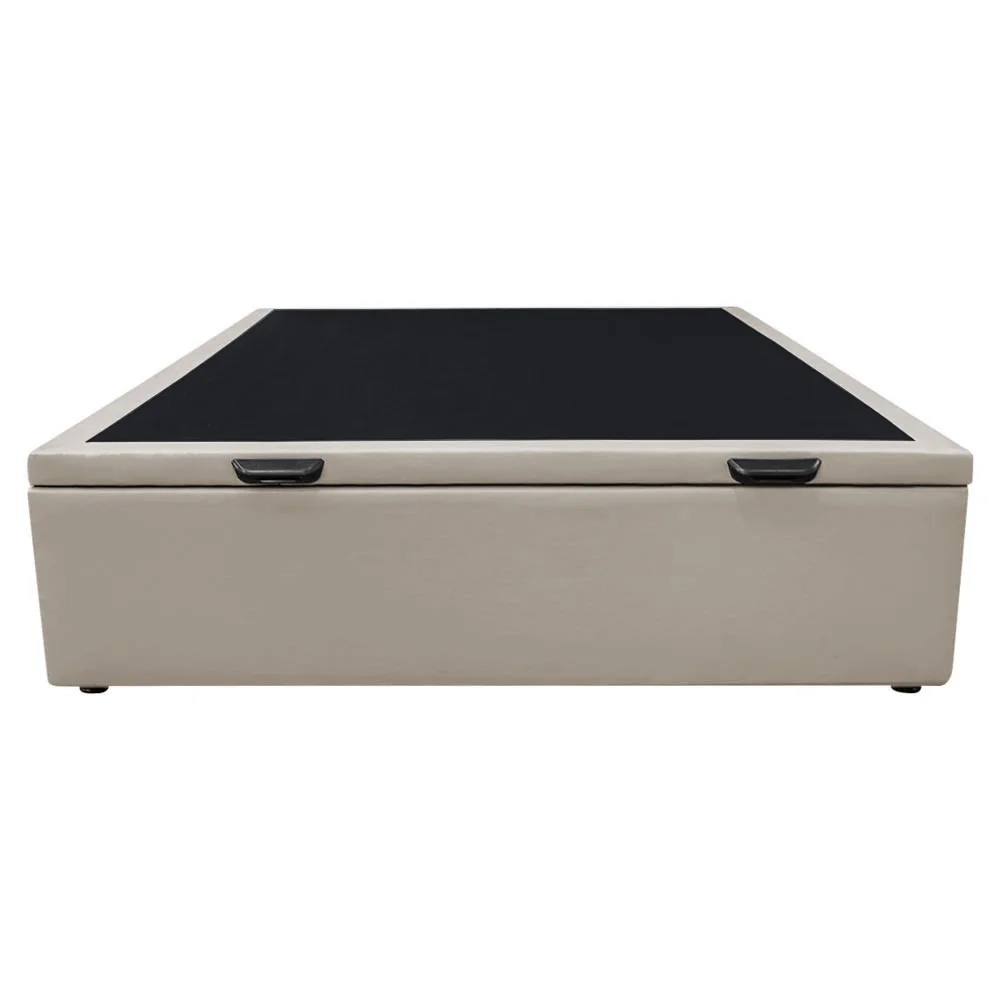 Base Box Baú para Cama Casal 138x188cm Liz S05 Sintético Bege - Mpozenato