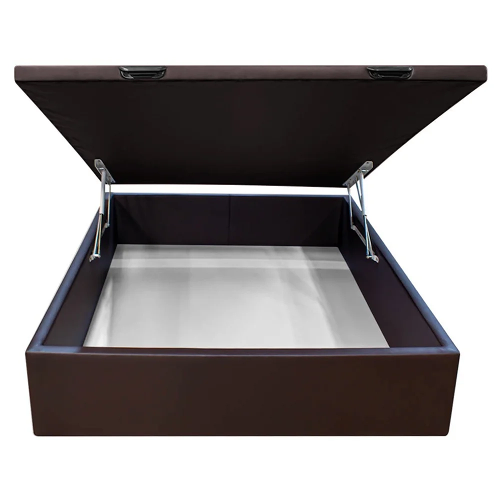 Base Box Baú para Cama Casal 138x188cm Liz S05 Sintético Marrom - Mpozenato