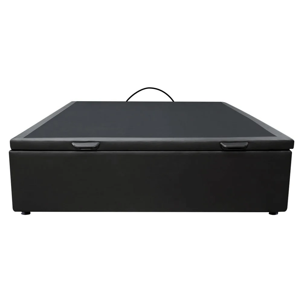 Base Box Baú para Cama Casal 138x188cm Liz S05 Sintético Preto - Mpozenato
